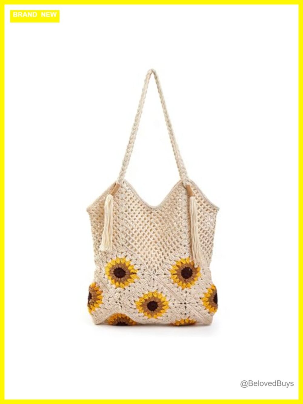 Hand-woven Straw Shoulder Bag Boho Tote Summer Beach Rattan Handbag